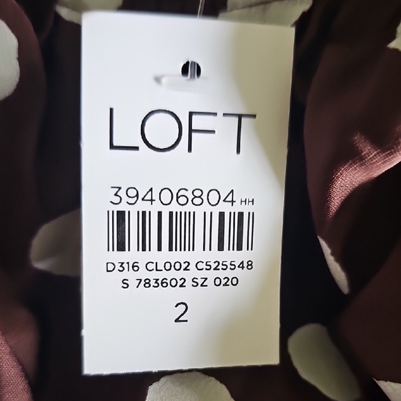LOFT Brown and White Polka Dot Womens Dress - Picture 9 of 9